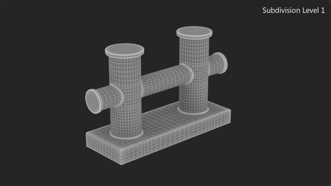 Mooring Bollard Double 3D