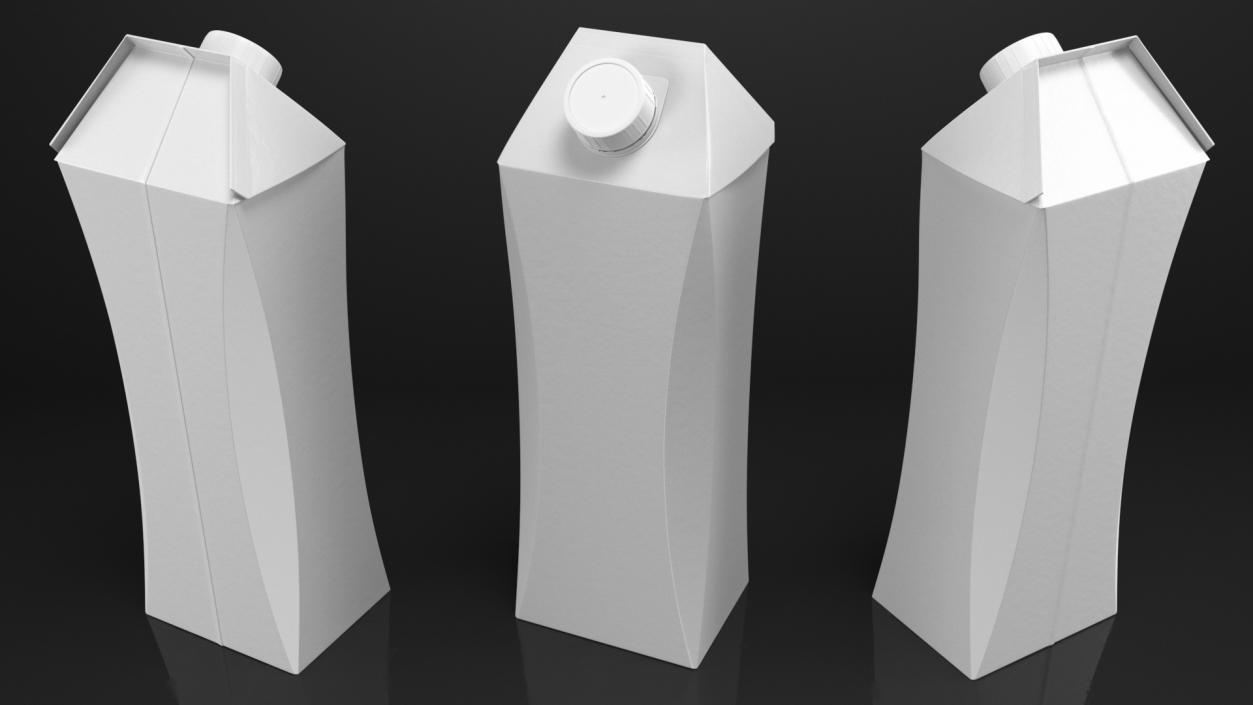 3D model Multilayered Carton Beverage Package with Cap