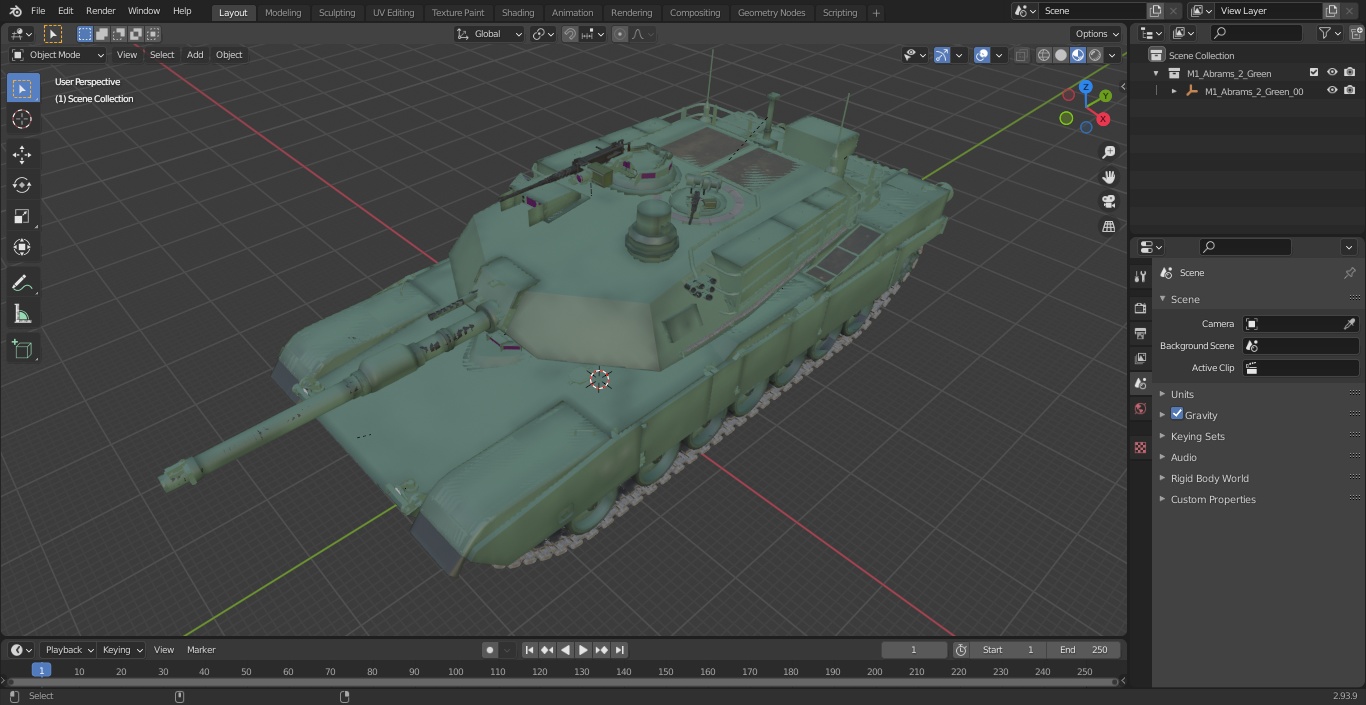 3D Toy M1 Abrams 2 Green