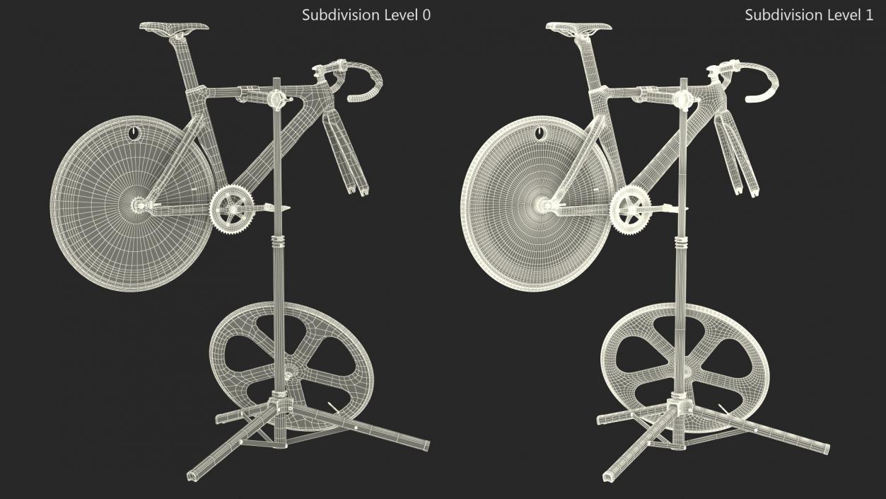 3D Carbon Track Bicycle on Repair Stand