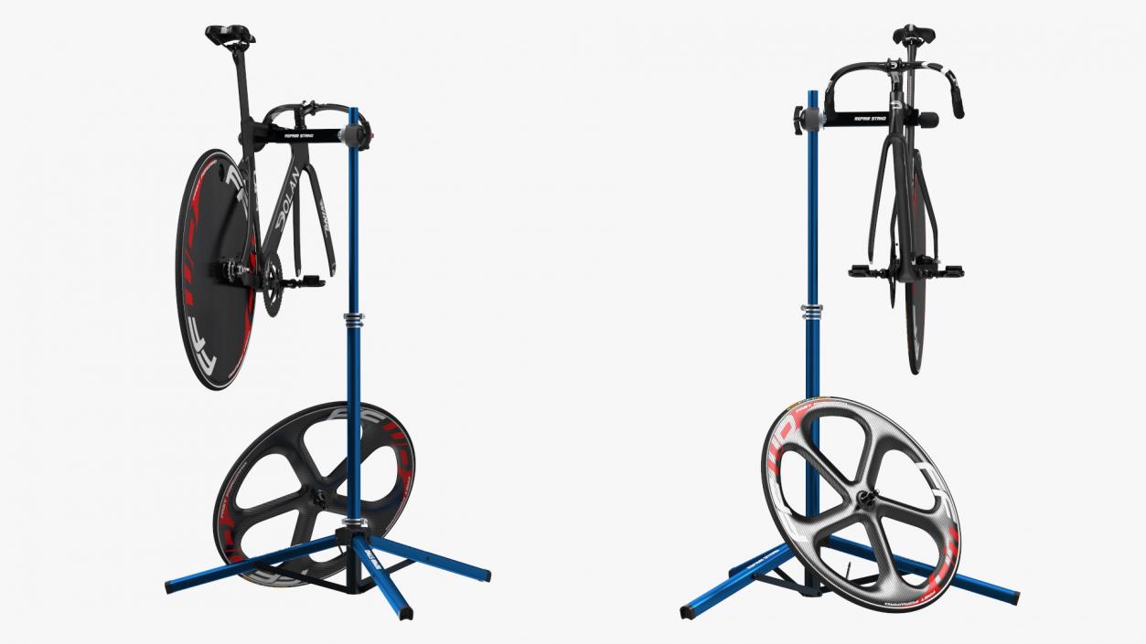 3D Carbon Track Bicycle on Repair Stand