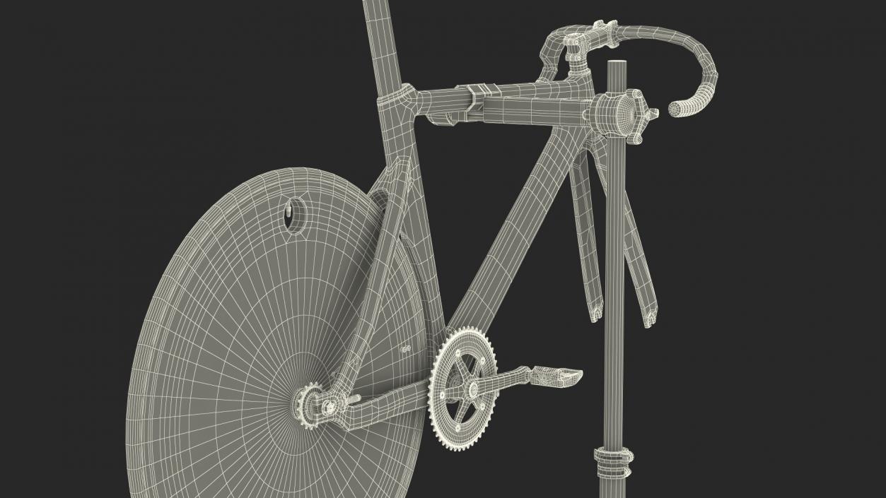 3D Carbon Track Bicycle on Repair Stand