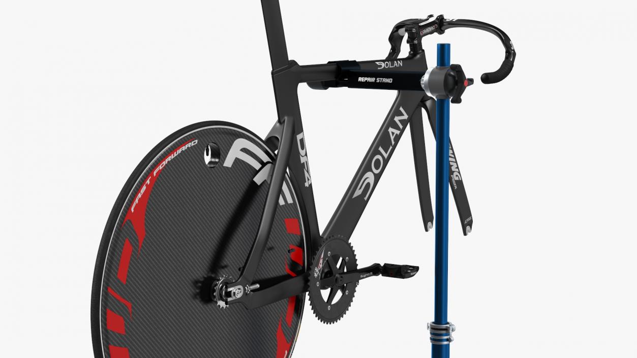 3D Carbon Track Bicycle on Repair Stand