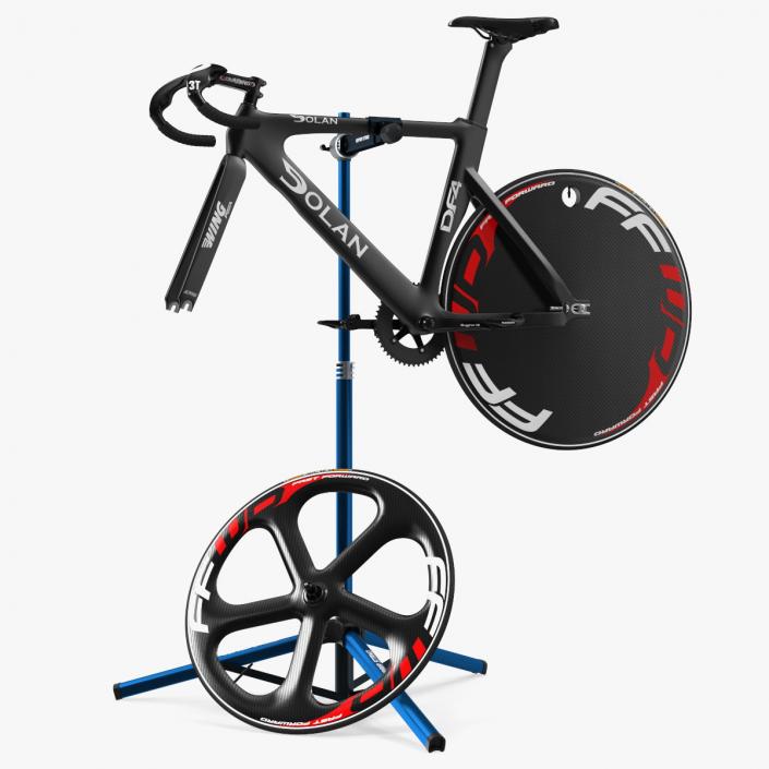 3D Carbon Track Bicycle on Repair Stand