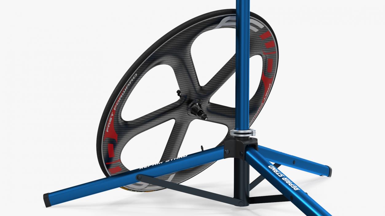 3D Carbon Track Bicycle on Repair Stand