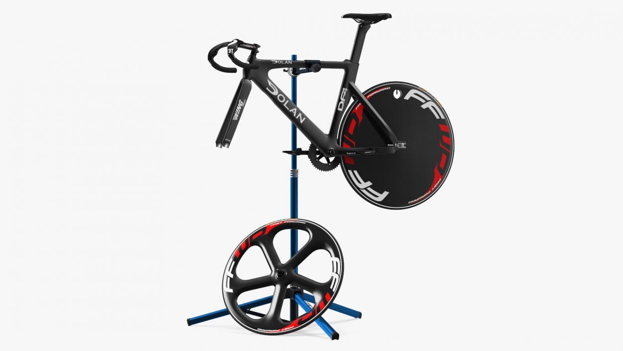 3D Carbon Track Bicycle on Repair Stand