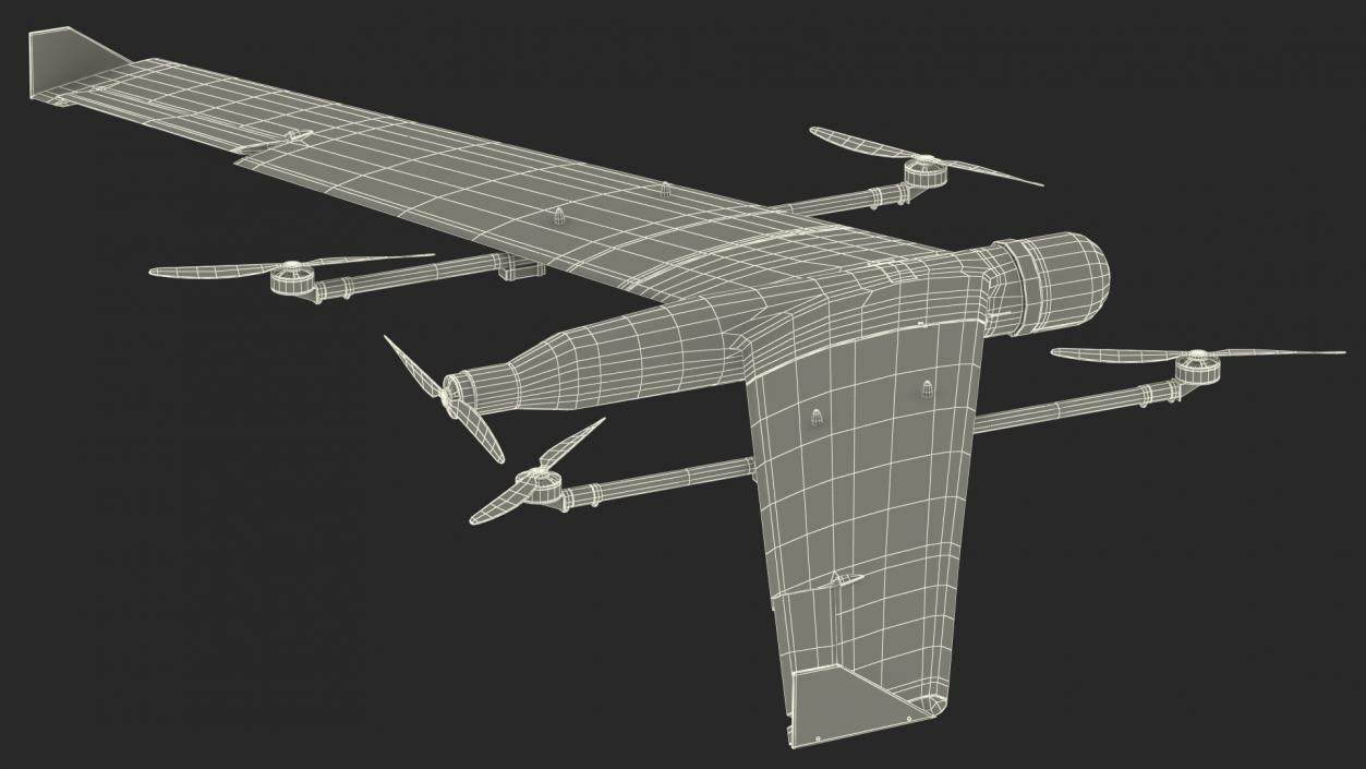 ZALA VTOL Unmanned Aerial Vehicle Rigged for Maya 3D model