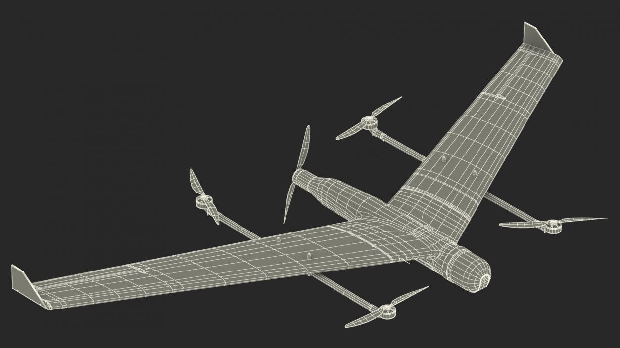 ZALA VTOL Unmanned Aerial Vehicle Rigged for Maya 3D model