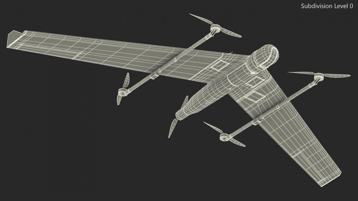 ZALA VTOL Unmanned Aerial Vehicle Rigged for Maya 3D model