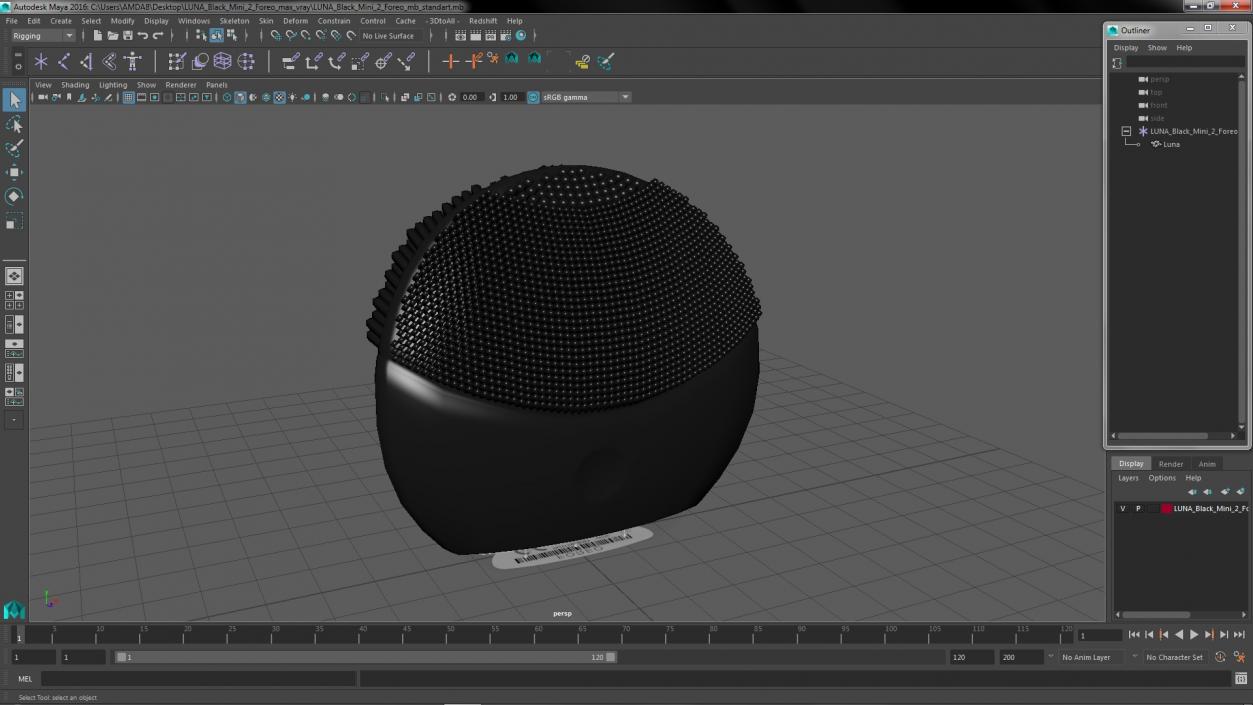 3D LUNA Black Mini 2 Foreo model