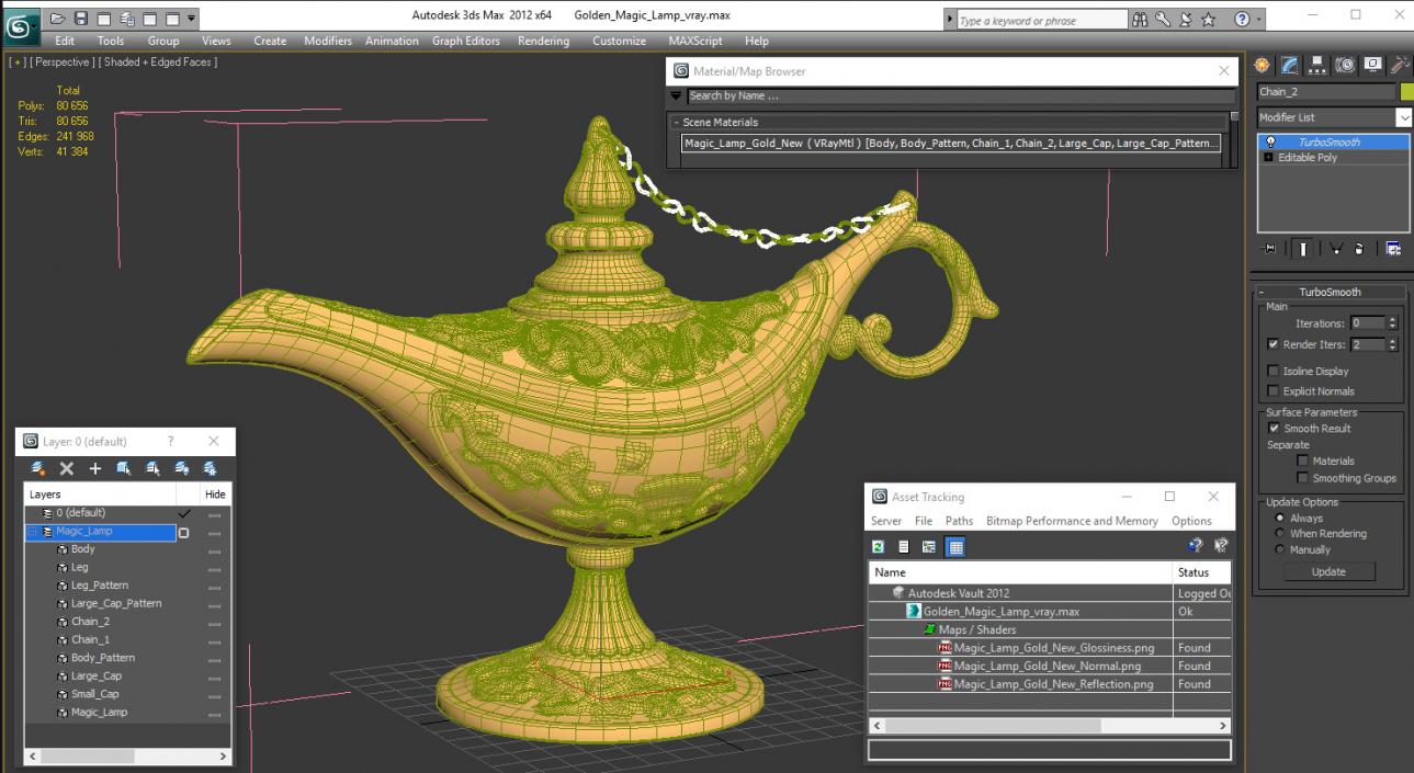 Golden Magic Lamp 3D