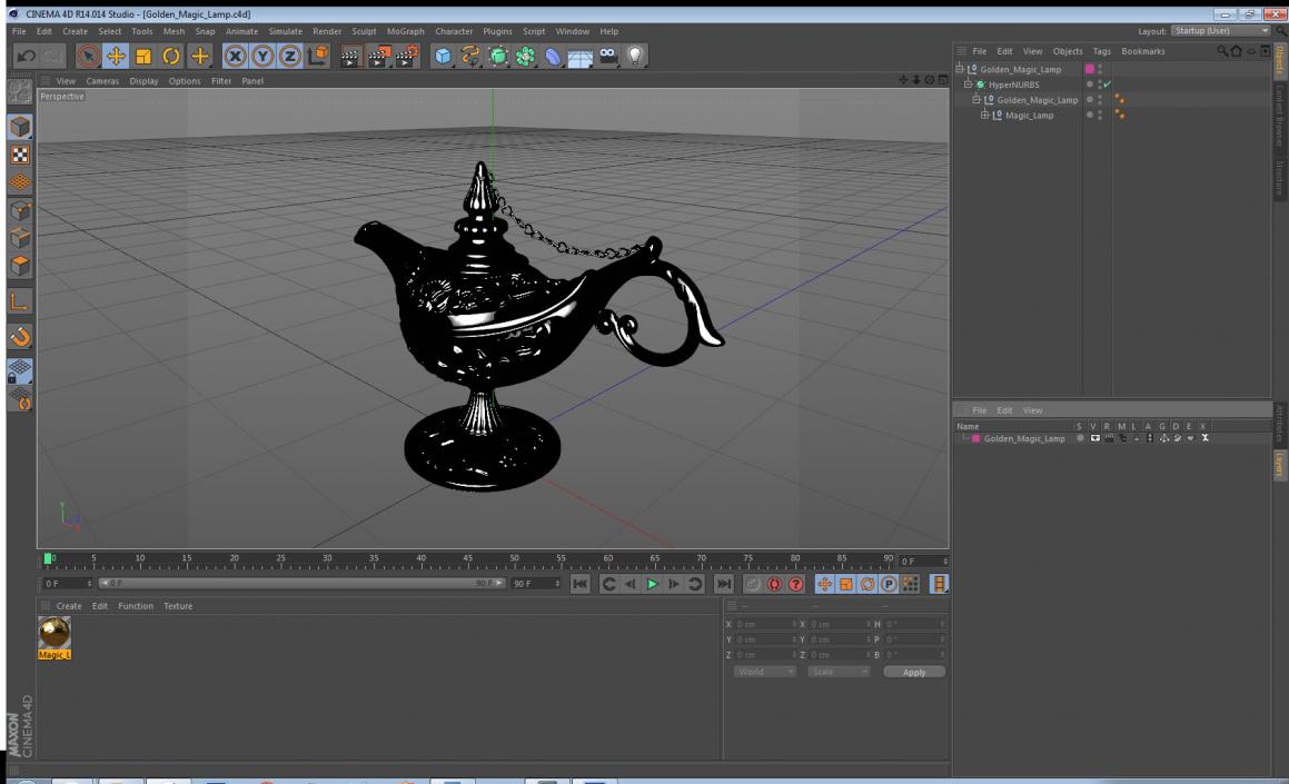 Golden Magic Lamp 3D