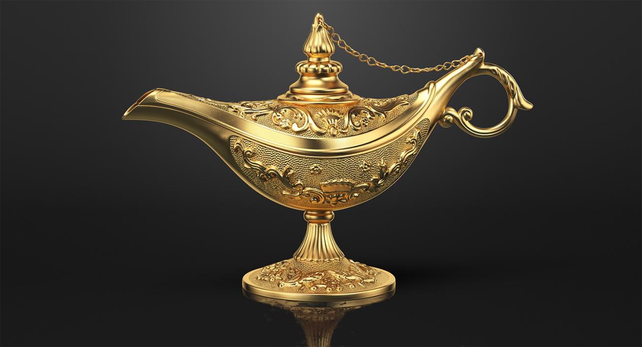 Golden Magic Lamp 3D