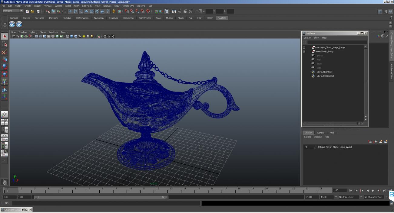 Golden Magic Lamp 3D