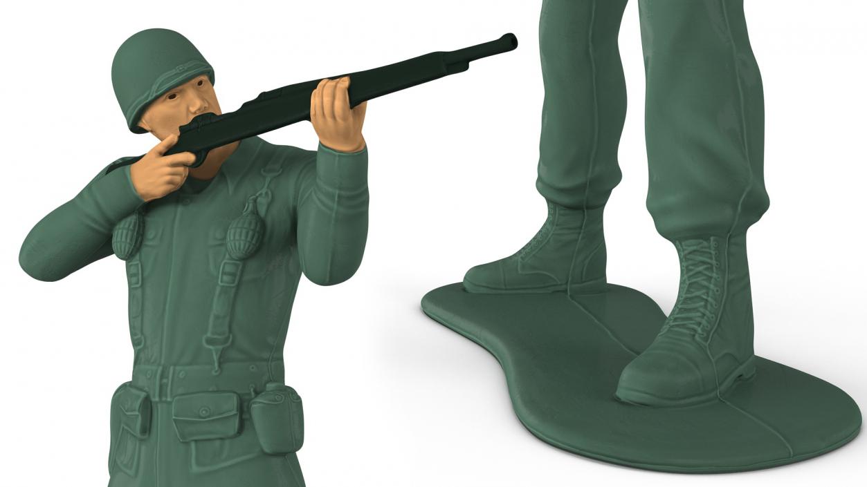 Miniature Toy Soldier Shooting Position 3D model