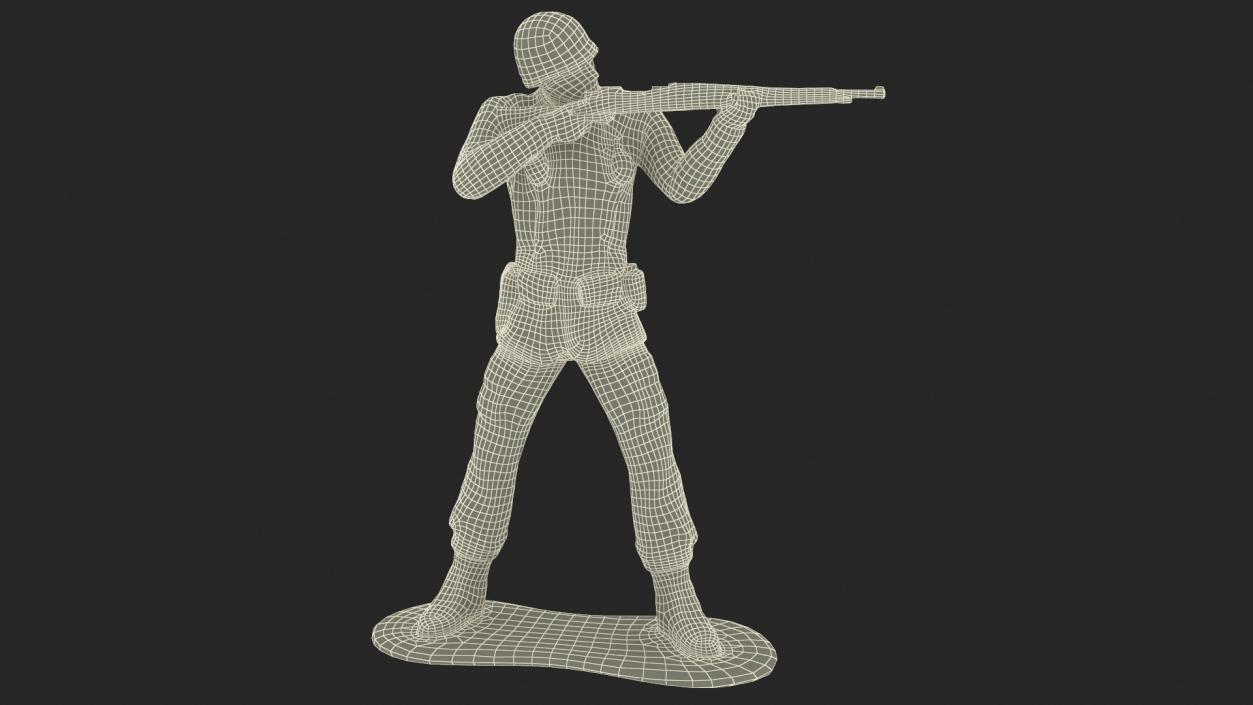 Miniature Toy Soldier Shooting Position 3D model