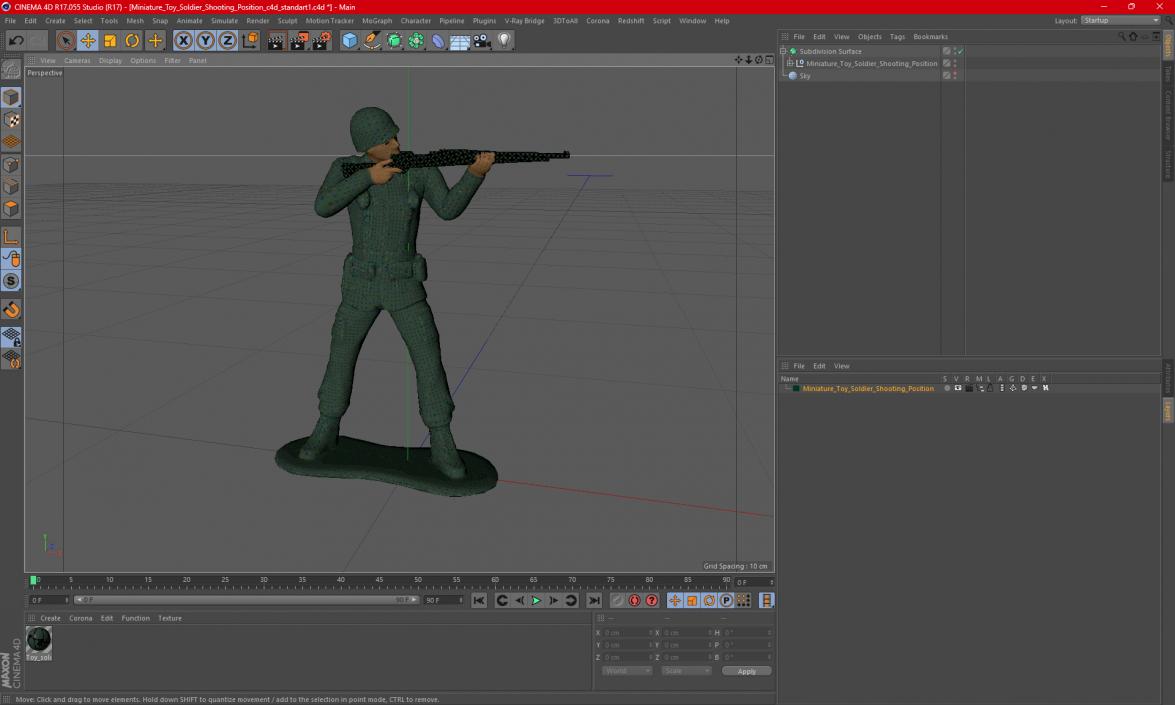 Miniature Toy Soldier Shooting Position 3D model