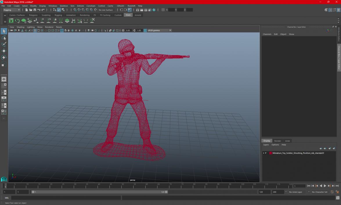 Miniature Toy Soldier Shooting Position 3D model