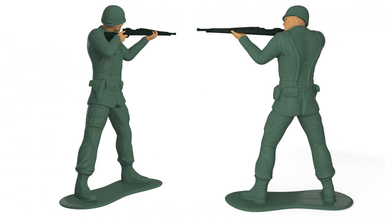 Miniature Toy Soldier Shooting Position 3D model