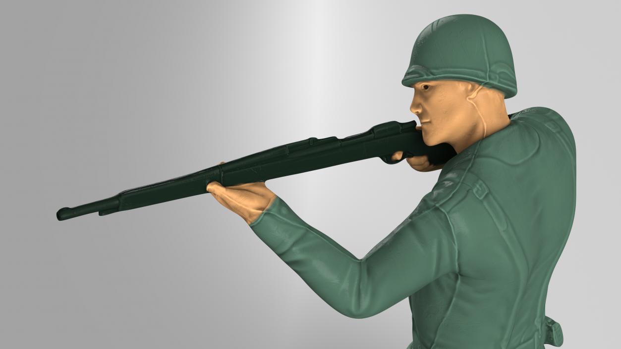 Miniature Toy Soldier Shooting Position 3D model