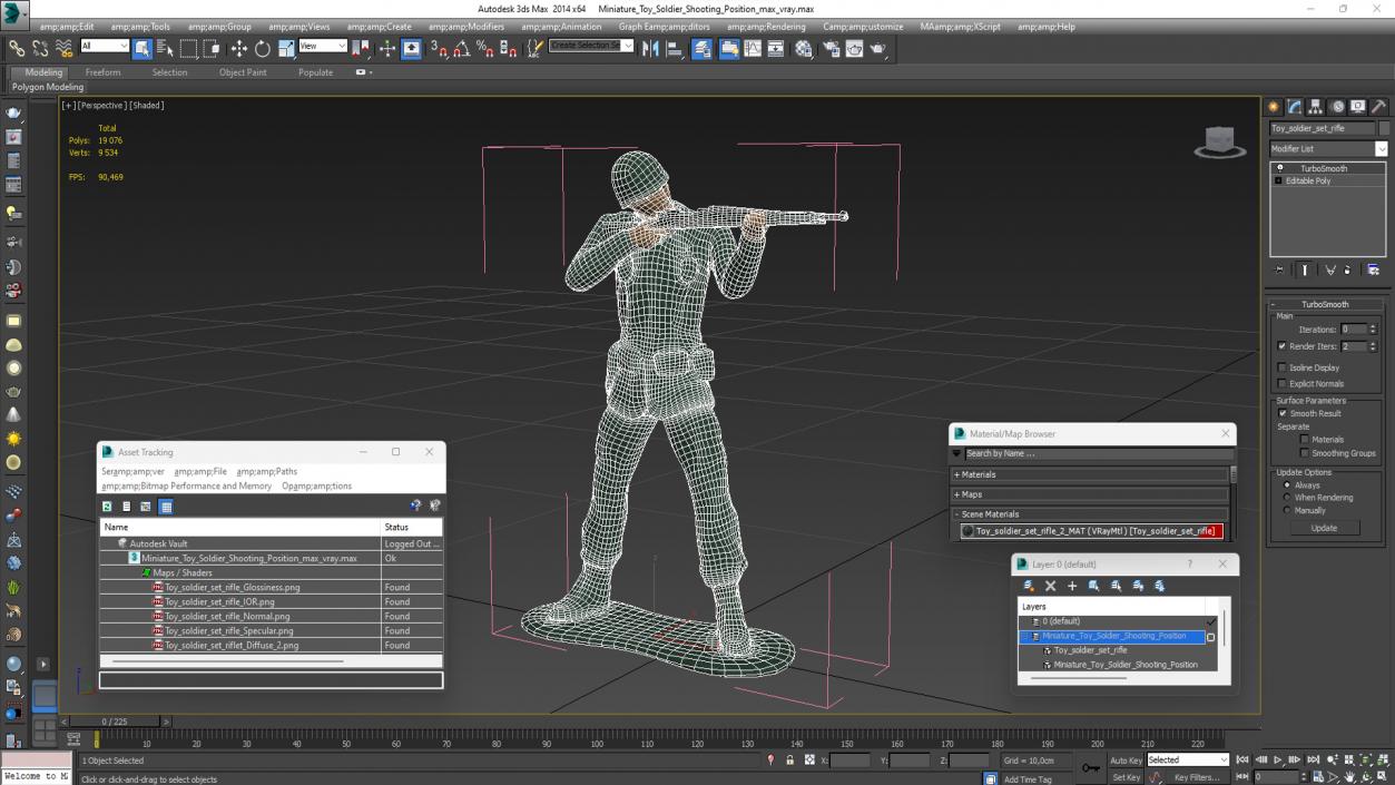 Miniature Toy Soldier Shooting Position 3D model