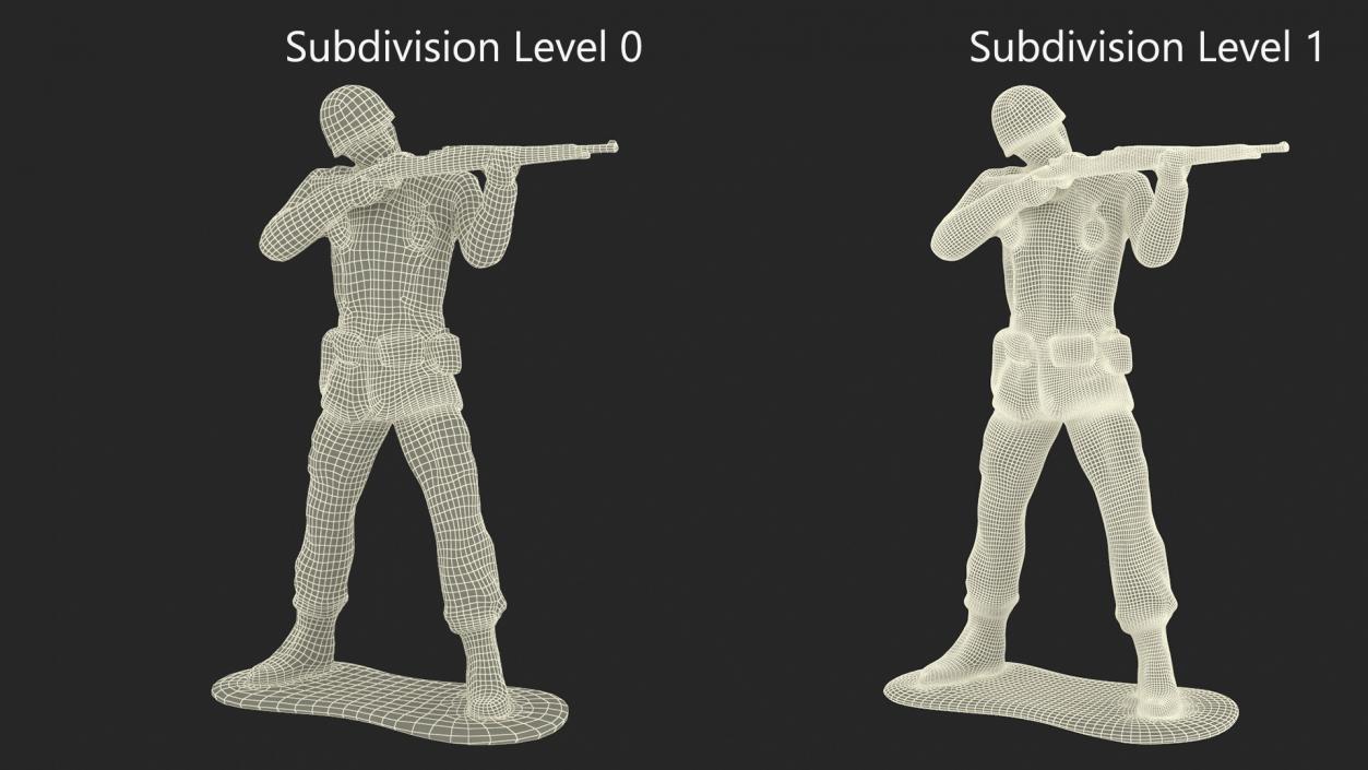 Miniature Toy Soldier Shooting Position 3D model