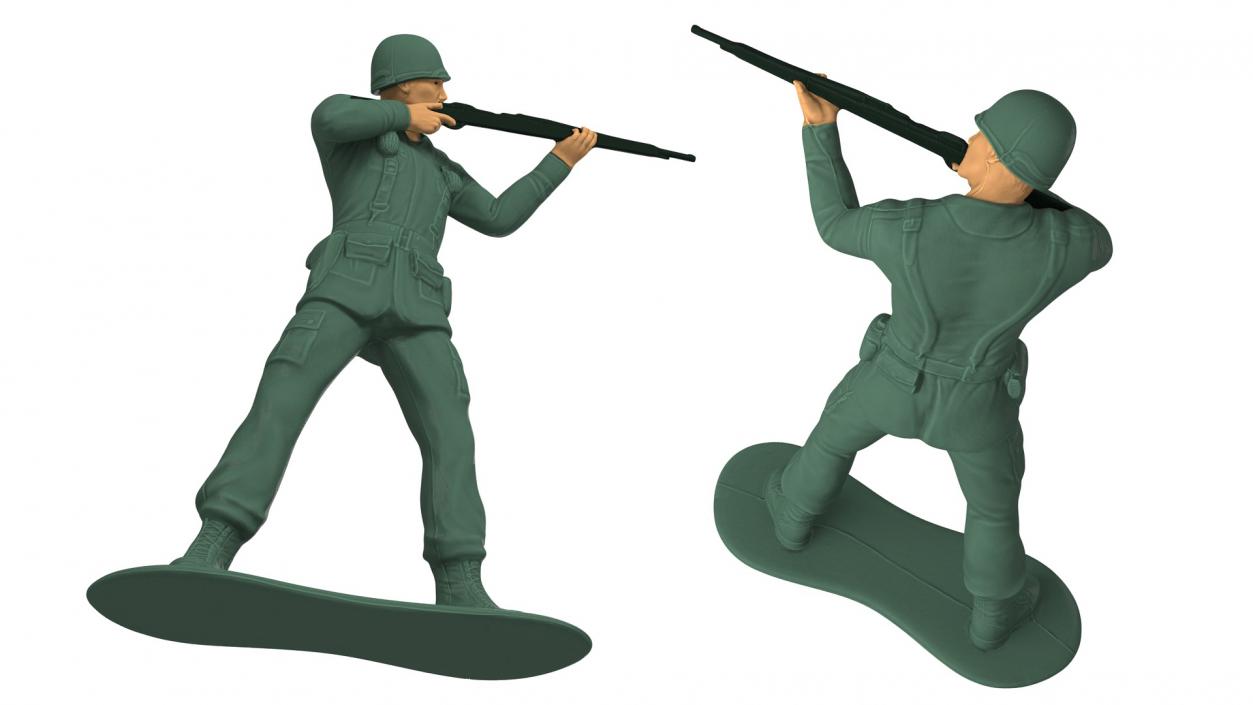 Miniature Toy Soldier Shooting Position 3D model