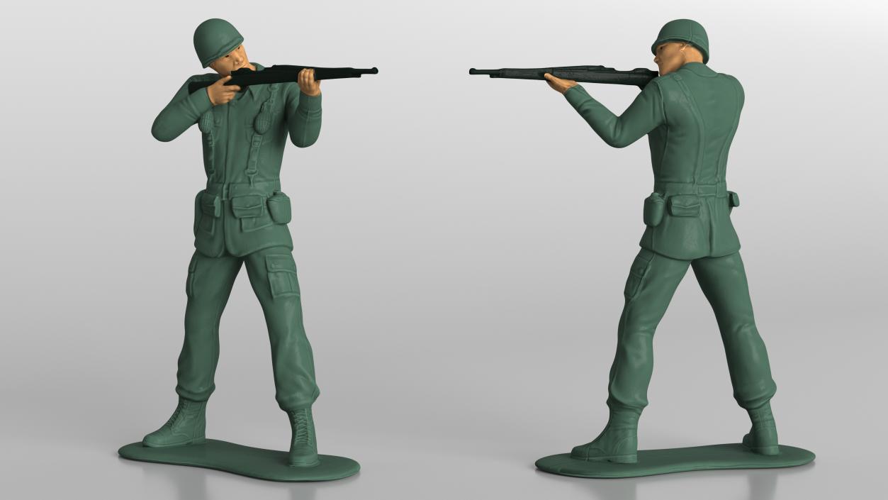 Miniature Toy Soldier Shooting Position 3D model