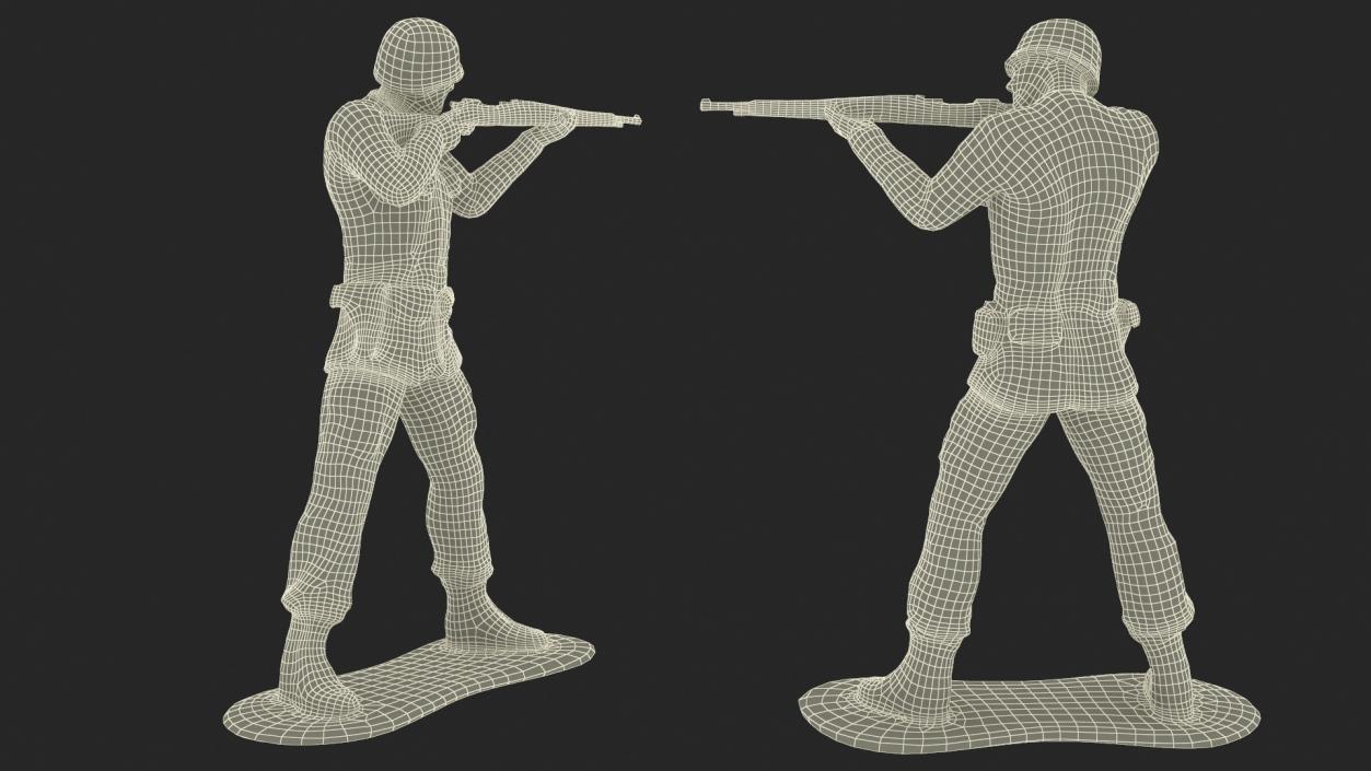 Miniature Toy Soldier Shooting Position 3D model