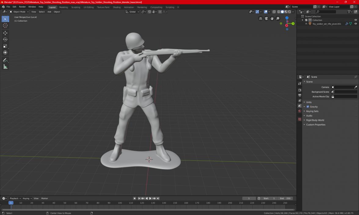 Miniature Toy Soldier Shooting Position 3D model