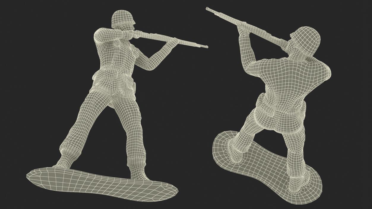 Miniature Toy Soldier Shooting Position 3D model