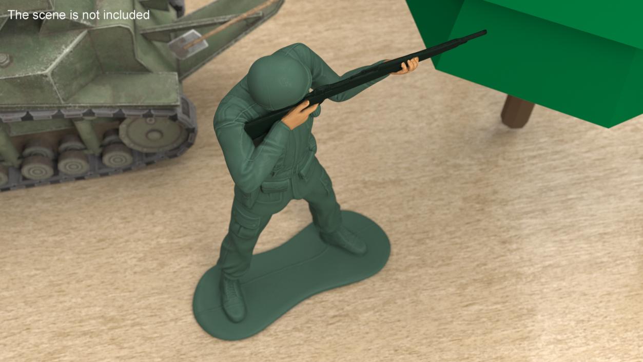 Miniature Toy Soldier Shooting Position 3D model