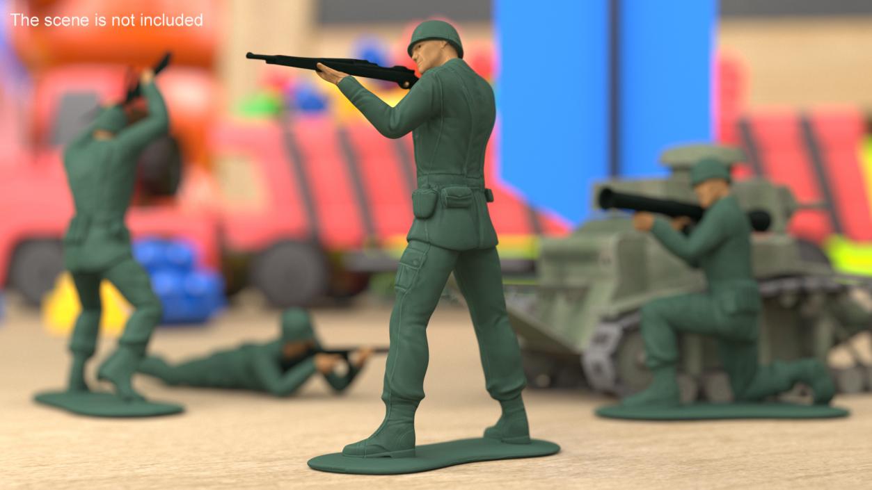 Miniature Toy Soldier Shooting Position 3D model