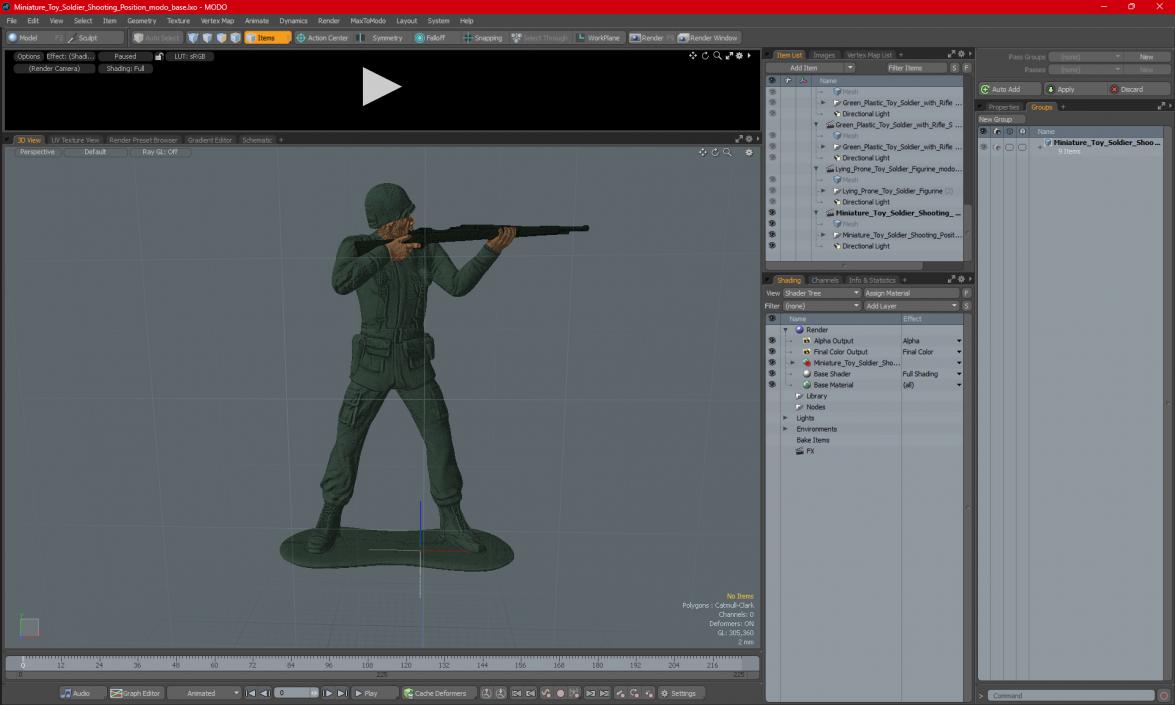 Miniature Toy Soldier Shooting Position 3D model