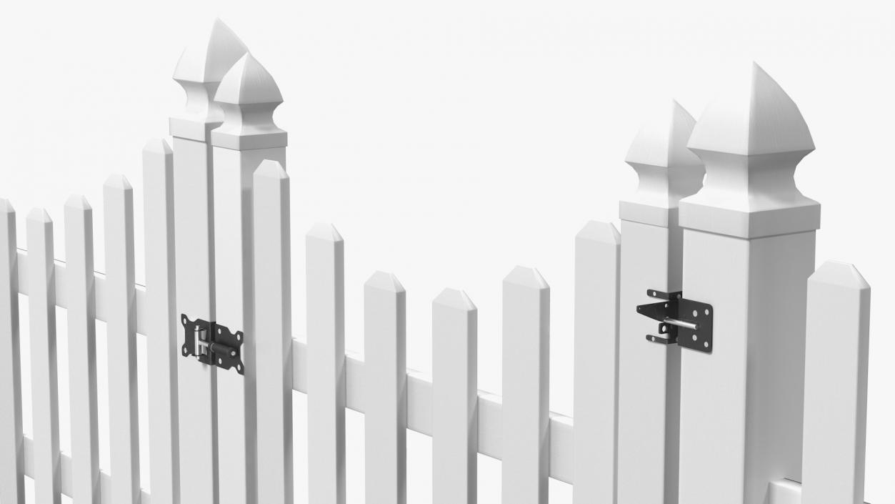 White Scalloped Fence Section 3D model