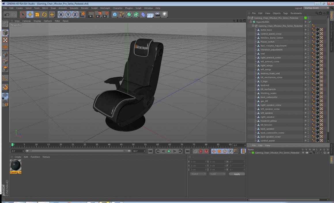 3D model Gaming Chair XRocker Pro Series Pedestal