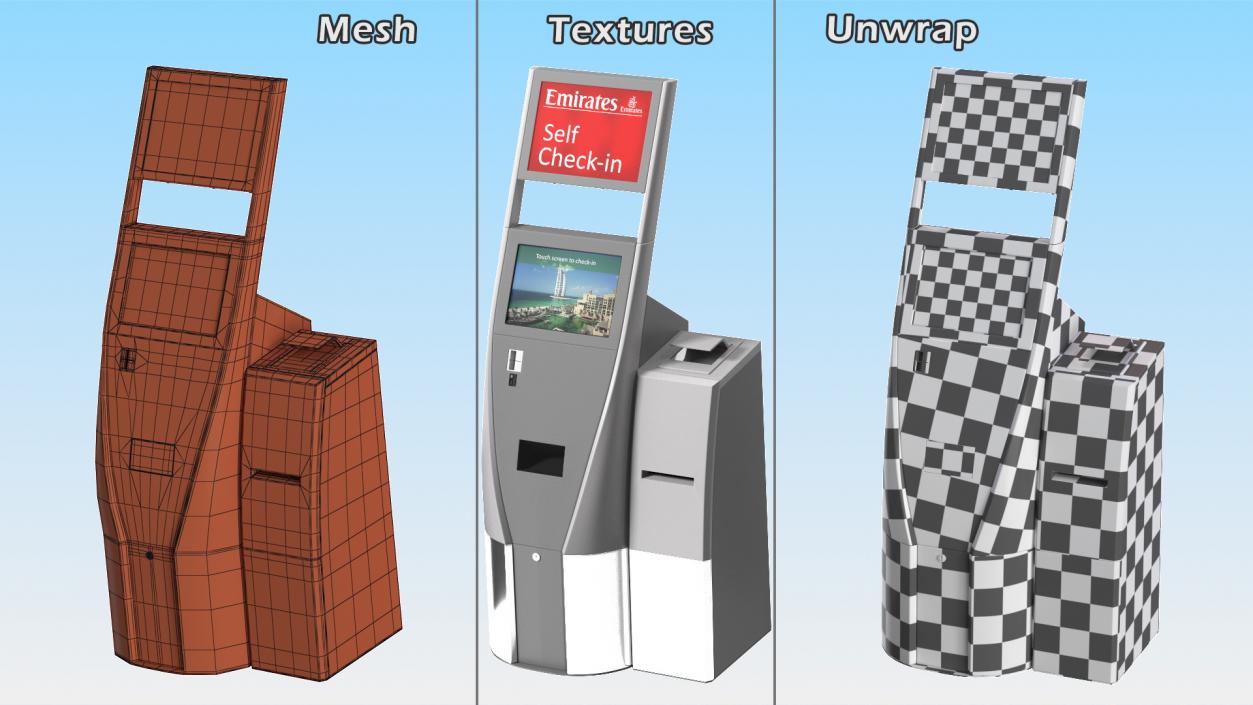 3D model Emirates Self Check In Machine