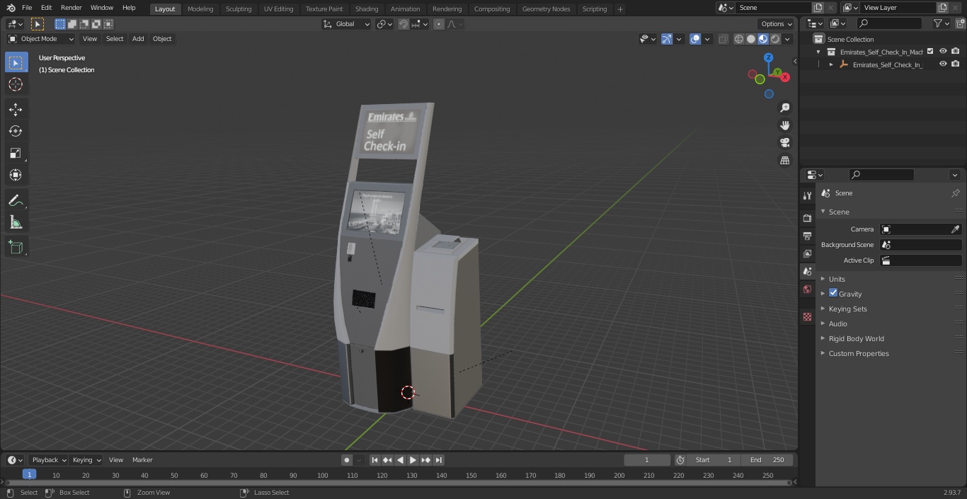 3D model Emirates Self Check In Machine