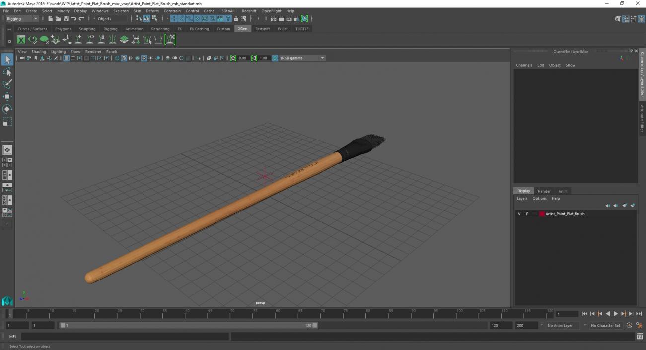 3D Artist Paint Flat Brush model