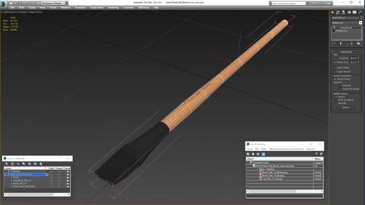 3D Artist Paint Flat Brush model