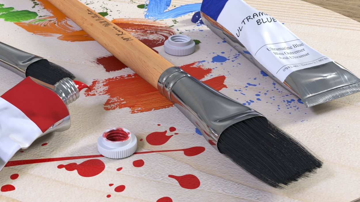 3D Artist Paint Flat Brush model