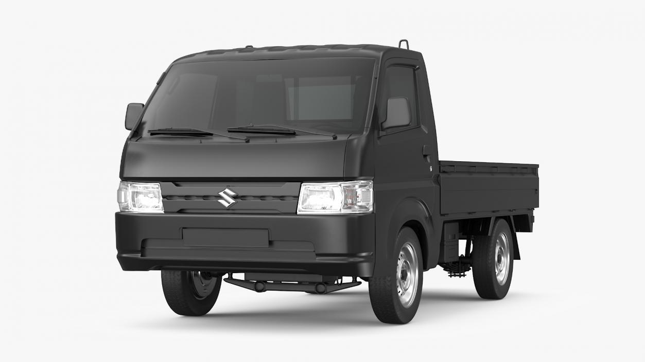 3D Suzuki Carry Truck Black Rigged