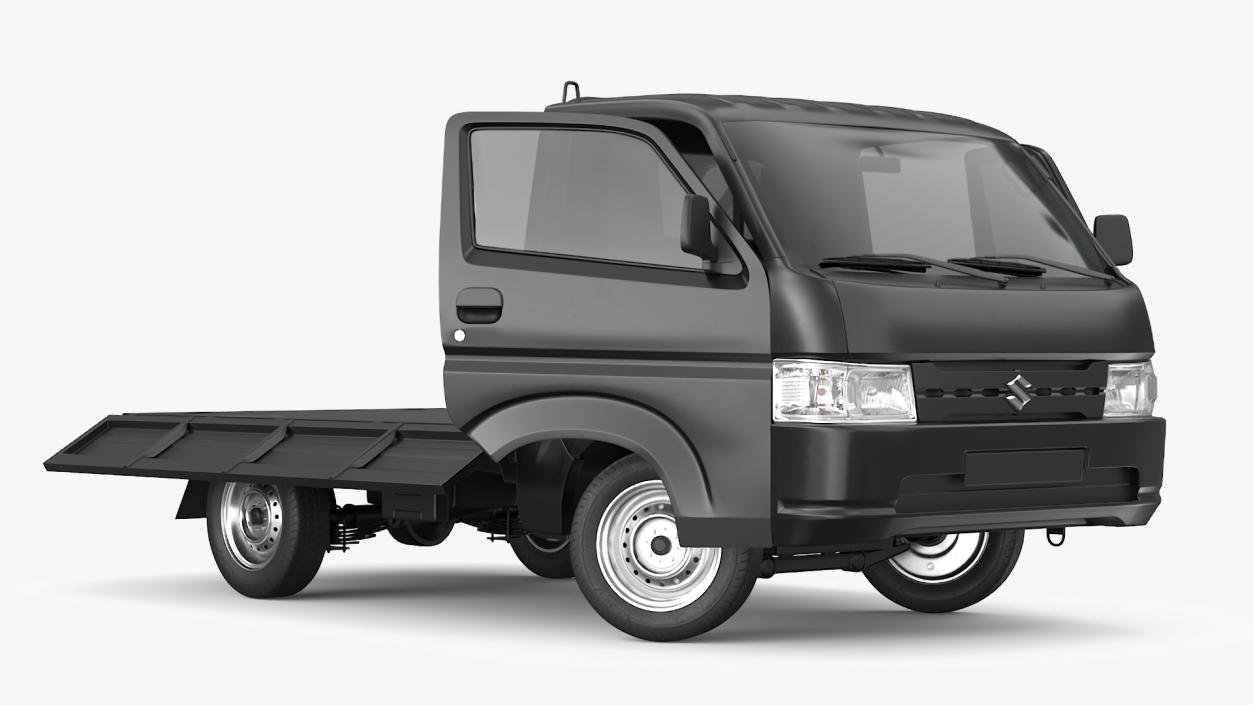 3D Suzuki Carry Truck Black Rigged