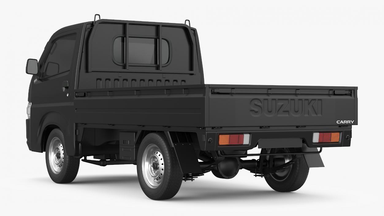 3D Suzuki Carry Truck Black Rigged