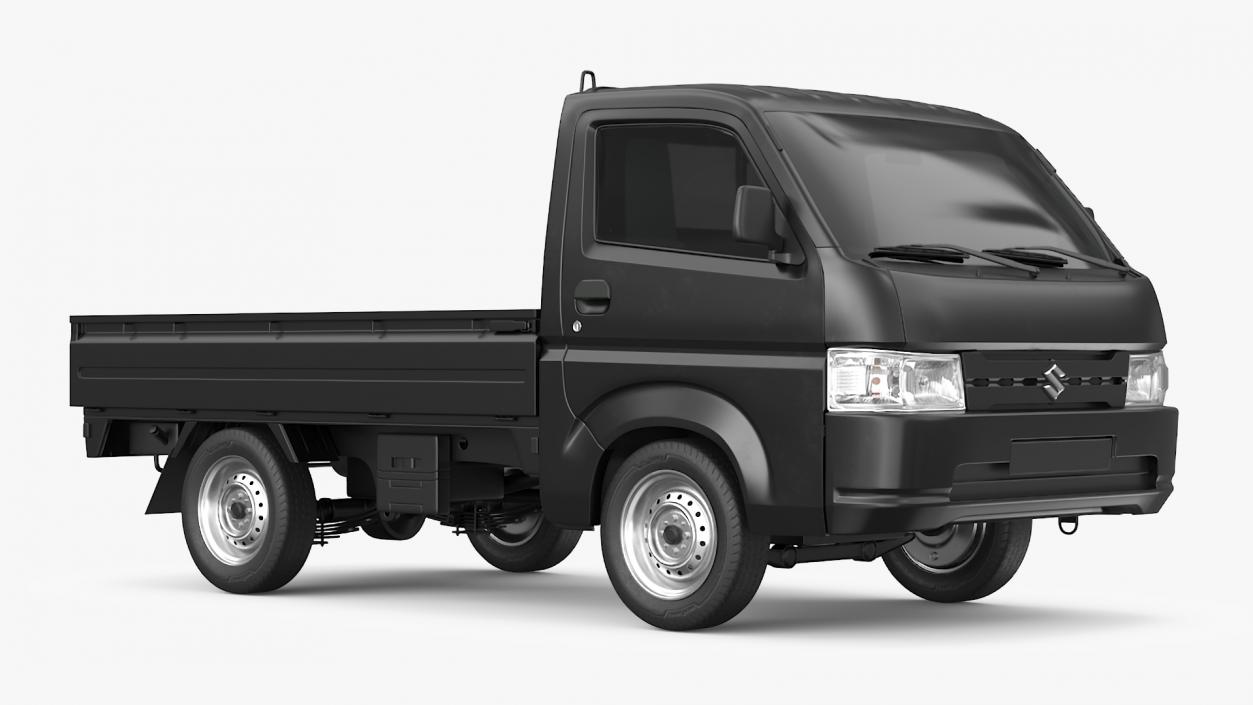 3D Suzuki Carry Truck Black Rigged