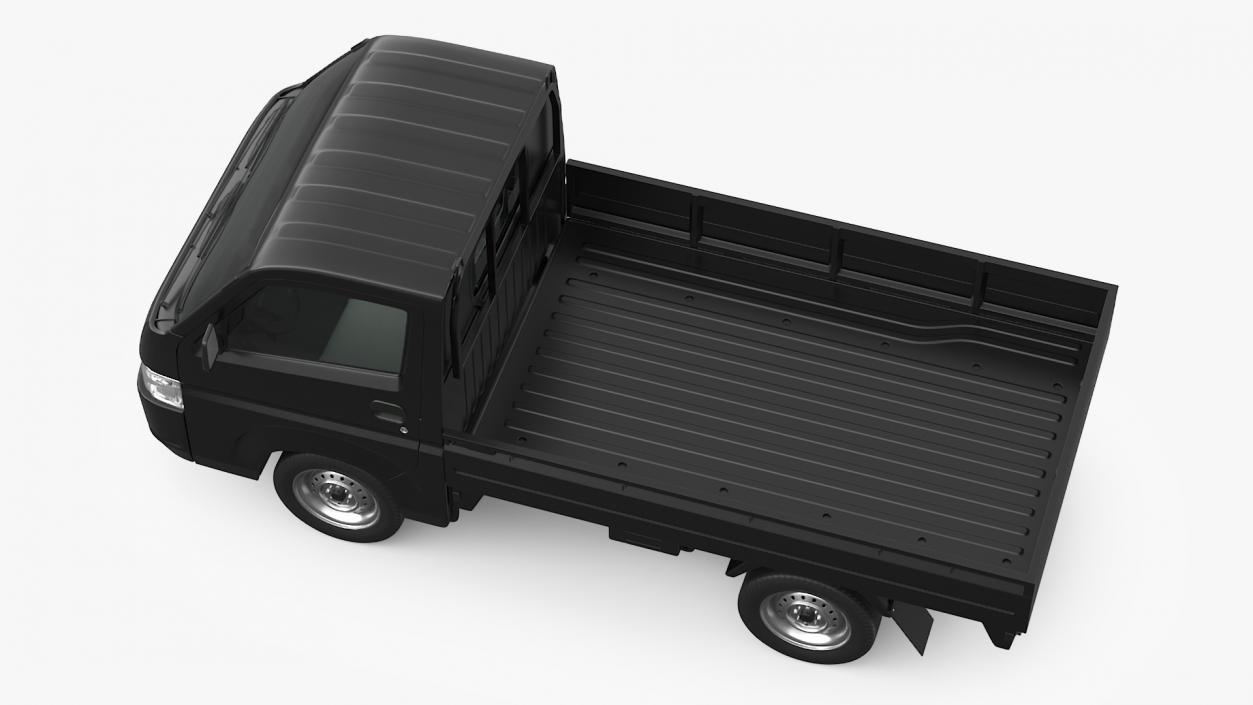 3D Suzuki Carry Truck Black Rigged