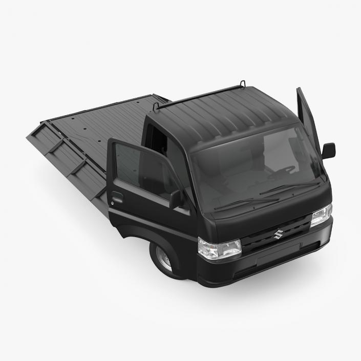 3D Suzuki Carry Truck Black Rigged