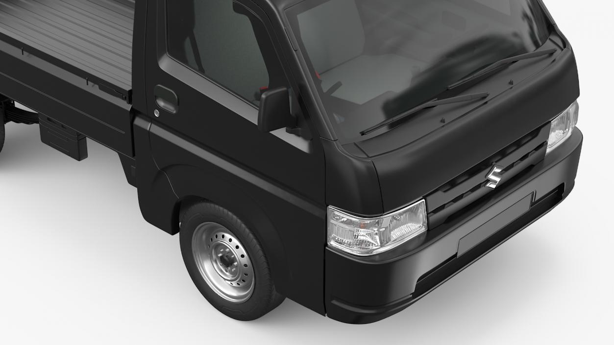 3D Suzuki Carry Truck Black Rigged