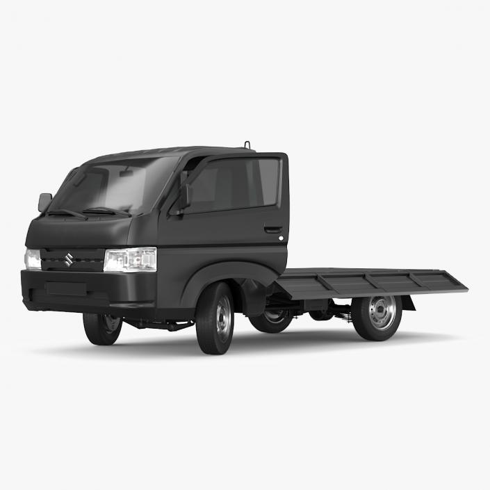 3D Suzuki Carry Truck Black Rigged