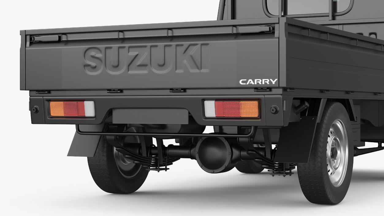 3D Suzuki Carry Truck Black Rigged